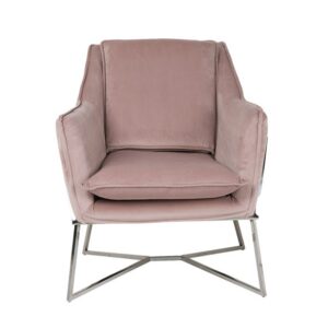 POLTRONA AURELIA VELLUTO ROSA / ARGENTO (QUARTZ PINK 700)