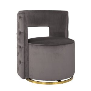 POLTRONA GIREVOLE JAMIE VELLUTO PIETRA / ORO (QUARTZ STONE 101)