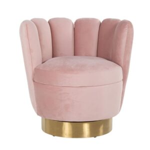POLTRONA MAYFAIR VELLUTO ROSA / ORO SPAZZOLATO (Quartz Pink 700)