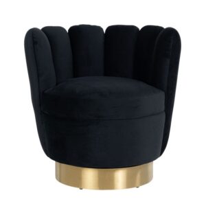 POLTRONA MAYFAIR VELLUTO NERO / ORO SPAZZOLATO (Quartz Black 800)