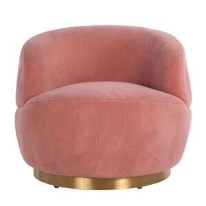 POLTRONA GIREVOLE TEDDY ROSA / ORO SPAZZOLATO