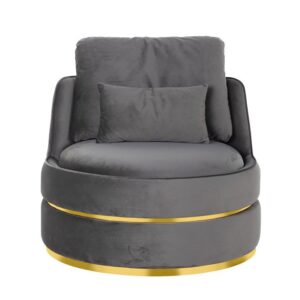 POLTRONA KYLIE VELLUTO PIETRA / ORO (QUARTZ STONE 101)