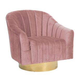 SEDIA GIREVOLE SWANSON IN VELLUTO ROSA (QUARTZ PINK 700)
