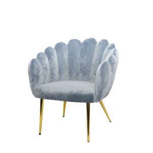 POLTRONA CONCHIGLIA AVIO VELLUTO CON GAMBE ORO METAL