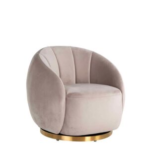 POLTRONA GIREVOLE JAGO VELLUTO KHAKI / ORO SPAZZOLATO