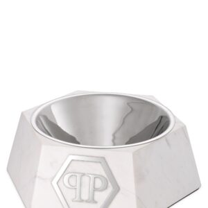 PP DOG FOOD BOWL NICE MARBLE WHITE