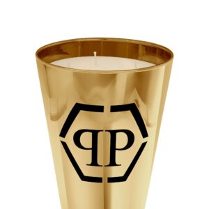 PP CANDLE EMPIRE GOLD CUIR BLANC