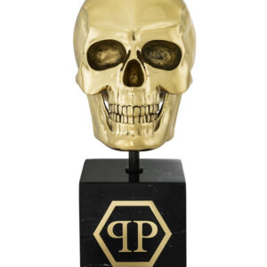 PP GOLD SKULL L BLACK MARBLE BRUSHED BRASS