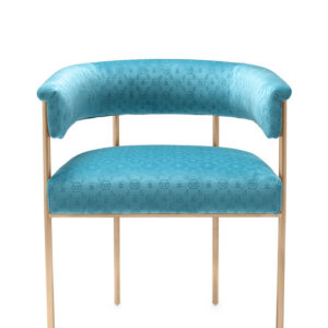 PP DINING CHAIR MONOGRAM TURQUOISE