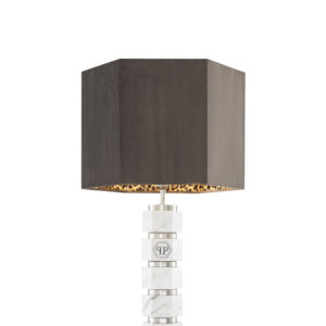 PP TABLE LAMP HEXAGON WHITE MARBEL
