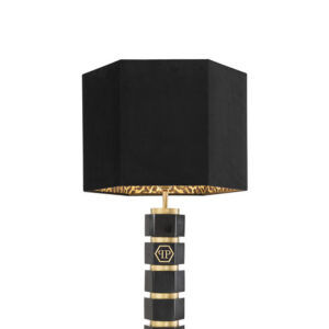 PP TABLE LAMP HEXAGON BLACK BRASS