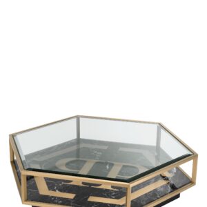 PP COFFEE TABLE FALCON VIEW BLACK MARBLE BRUSHED BRASS