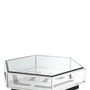 PP SIDE TABLE FALCON VIEW WHITE MARBLE NICKEL