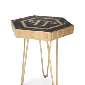 PP SIDE TABLE FALCON NEST BLACK MARBLE BRUSHED BRASS