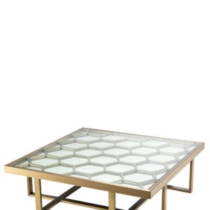 PP COFFEE TABLE SKELETON BRUSHED BRASS
