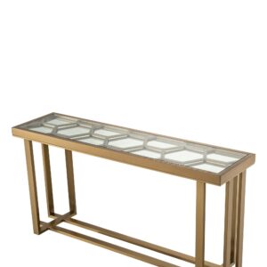 PP CONSOLE TABLE SKELETON BRUSHED BRASS