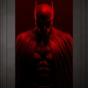 QUADRO IN VETRO BATMAN ROSSO